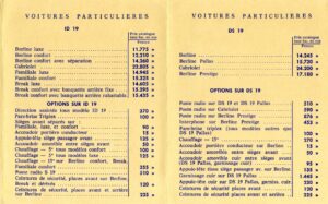 catalogue prix 2cv 1964
