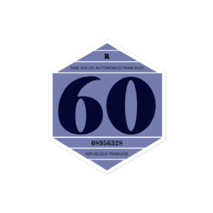 Vignette automobile autocollante année 1960