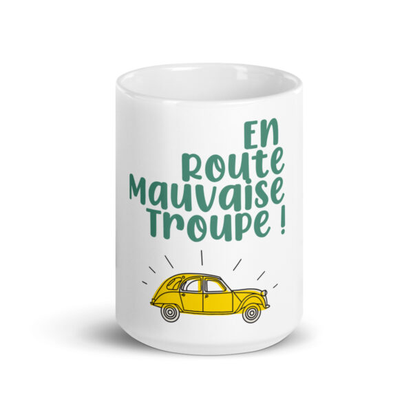 Mug Blanc En route mauvaise troupe 2CV – Image 3
