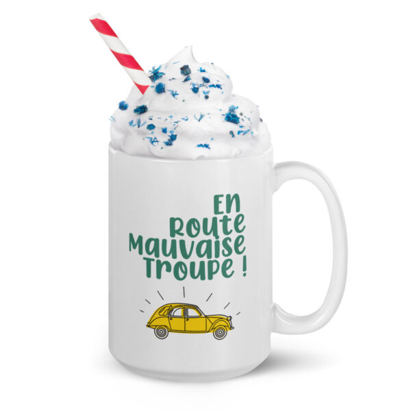 Mug Blanc En route mauvaise troupe 2CV – Image 5