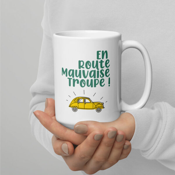 Mug Blanc En route mauvaise troupe 2CV – Image 7