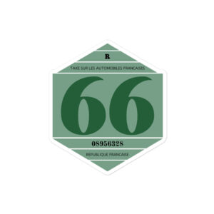 Autocollant Rond 2CV - Vignette Taxe Auto 1966