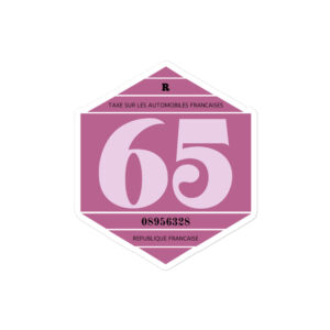 Autocollant Rond 2CV - Vignette Taxe Auto 1965