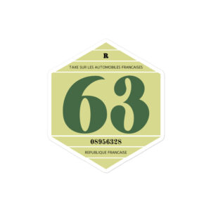 Autocollant Rond 2CV - Vignette Taxe Auto 1963