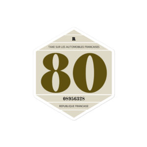 Autocollant Rond 2CV - Vignette Taxe Auto 1980