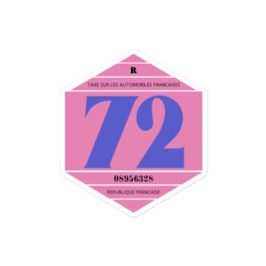 Autocollant Rond 2CV - Vignette Taxe Auto 1972