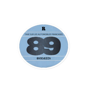 Autocollant Rond 2CV - Vignette Taxe Auto 1989