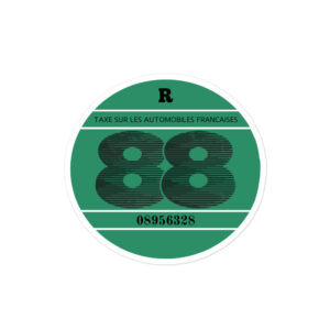 Autocollant Rond 2CV - Vignette Taxe Auto 1988