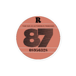 Autocollant Rond 2CV - Vignette Taxe Auto 1987