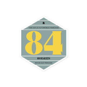 Autocollant Rond 2CV - Vignette Taxe Auto 1984