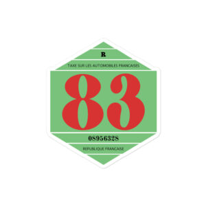 Autocollant Rond 2CV - Vignette Taxe Auto 1983