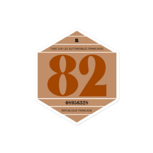 Autocollant Rond 2CV - Vignette Taxe Auto 1982
