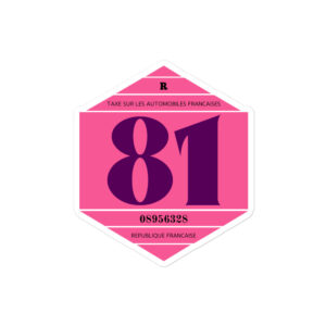 Autocollant Rond 2CV - Vignette Taxe Auto 1981